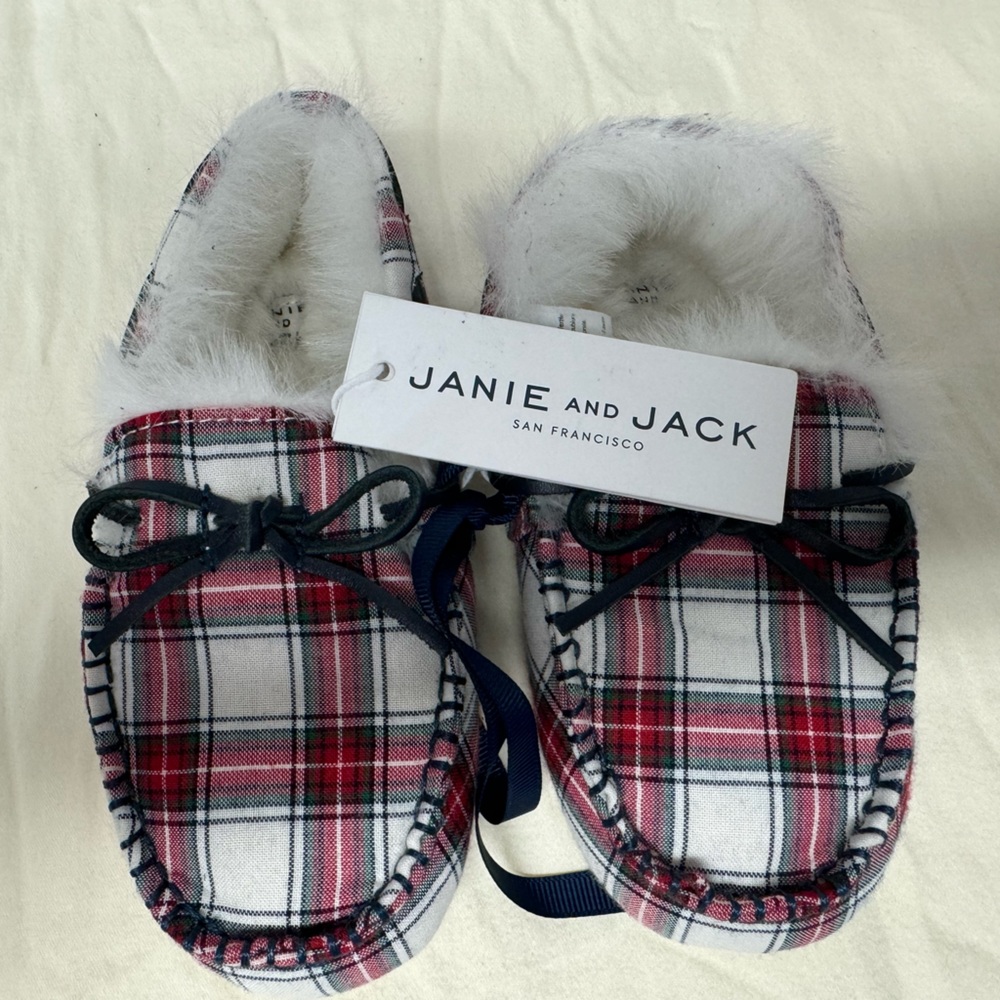 NWT Janie and jack plaid slipper
